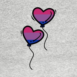 bisexual valentine heart balloons, gift idea for lgbtq+ valentine day, valentine hearts T-Shirt